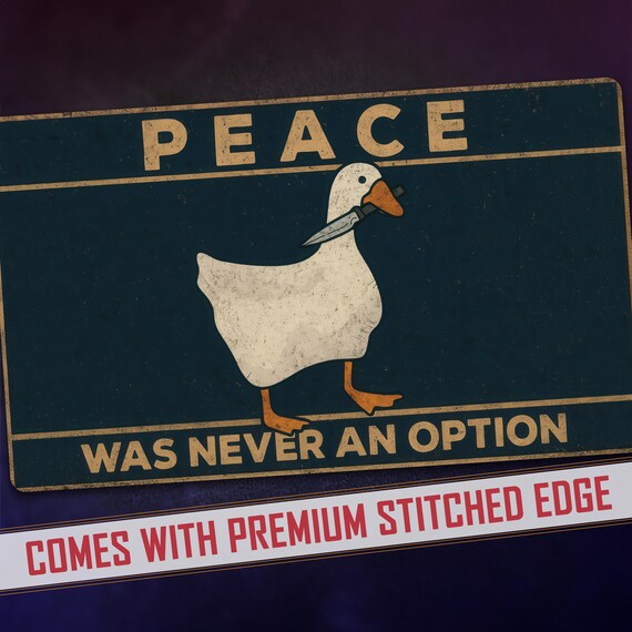 Funny MTG Playmat - Peace Was Never An Option | Stitched Edges Extra Thick 24×14 in