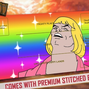 HEYYEYAAEYAAAEYAEYAA | Parody Inspired by Magic the Gathering Playmat, Flesh and Blood, FaB, MTG, TCG - 24" x 14" inches (600 x 350 mm)