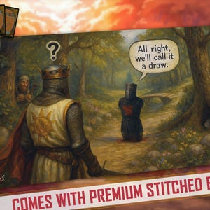 The Black Knight Monty Python (handgeschilderd ontwerp) | Magic the Gathering-speelmat, MTG TCG, bureaumat, muismat: 600 x 350 mm (24" x 14")
