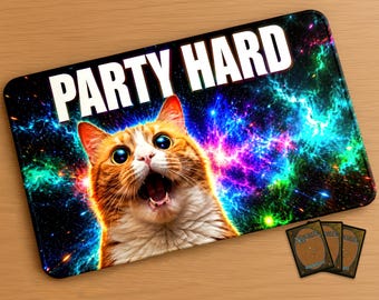 Party Hard! | Funny Magic the Gathering Playmat | Stitched Edges Extra Thick 24×14 in