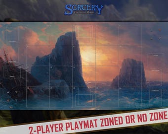 2 Player Sorcery Trading Card Game Grid Playmat With Dungeon
