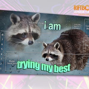 Funny Riftbound Playmat: I am trying my best | Stitched Edges, Extra Thick (Durable) | 24×14 in