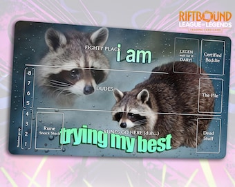 Tapete de juego divertido Riftbound: Estoy haciendo mi mejor esfuerzo / Bordes cosidos, extra grueso (duradero) / 24×14 pulgadas