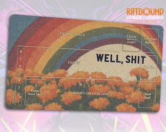 Funny Riftbound Playmat: Well Shii... | Stitched Edges, Extra Thick (Durable) | 24×14 in