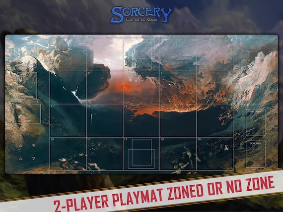 Sorcery TCG プレイマット　2人対応 Pillar of Zeiros Sorcery TCG Playmat: His Wrath, 2-player Card Game Mat (39