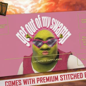 Get out of my swamp! | Parody for Magic the Gathering Playmat, Flesh and Blood, FaB, MTG, TCG - 24" x 14" inches (600 x 350 mm)