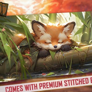 Le renard endormi | Inspiré de Bloomburrow, Magic the Gathering Playmat, Flesh and Blood, FaB, MTG, TCG - 24 x 14 pouces (600 x 350 mm)