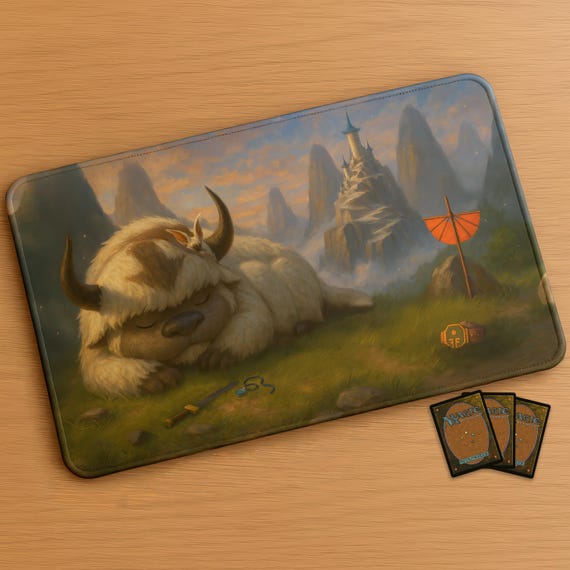 Until we fly again | Magic the Gathering Playmat | Stitched Edges Extra Thick 24×14 in