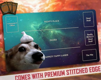 Funny MTG Playmat: Garlic Dog | Stitched Edges Extra Thick 24×14