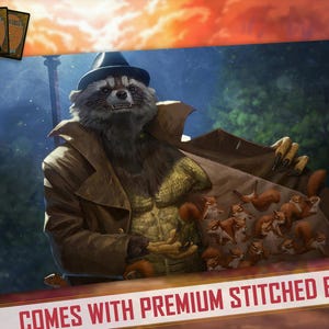 Psst, vous voulez des écureuils ? | Inspiré de Bloomburrow, Magic the Gathering Playmat, Flesh and Blood, FaB, MTG, TCG, 61 x 35 cm, 600 x 350 mm