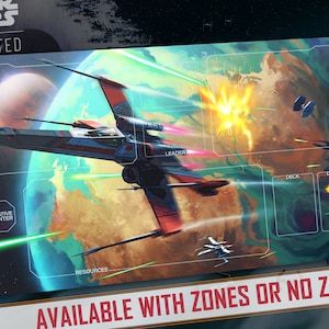 Spielmatte TKG Star Wars: Unlimited Kompatibel - X-Wings The Great Escape - 24" x 14" Zoll (600 x 350 mm) - Trading Card Game Pad, Spielermatte