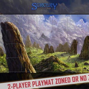 Ancient Mountain | Sorcery TCG Playmat for 2-player - 39&quot; x 20&quot; inches (100 x 50 cm) | Sorcery: Contested Realm, Mousepad, desktop mat