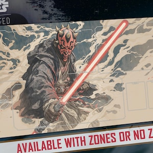 プレイマット TCG スターウォーズ: アンリミテッド対応 - ロード・モール、オルターバージョン - 24" x 14" インチ (600 x 350 mm) - トレーディングカード マウスデスクパッド