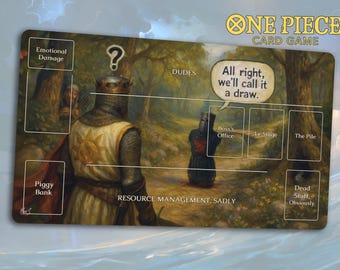 Funny One Piece TCG Playmat: The Black Knight | Stitched Edges, Extra Thick (Durable) | 24×14 in