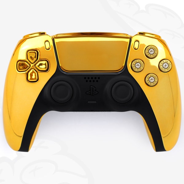 Custom PS5 Controller Gold Chrome Kugel Gamepad Sony Playstation 5 DualSense Wireless Fernbedienung