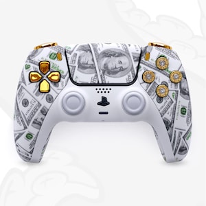 Custom Cash Money PS5 Gaming Controller for Sony PlayStation 5 - Wireless DualSense Gamepad