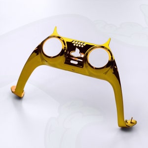 Chrome Chameleon PS5 Controller Trim for Sony PlayStation 5 - Replacement Custom Faceplate Gold Chrome