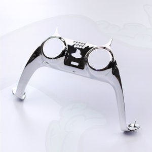 Chrome Chameleon PS5 Controller Trim for Sony PlayStation 5 - Replacement Custom Faceplate Silver Chrome