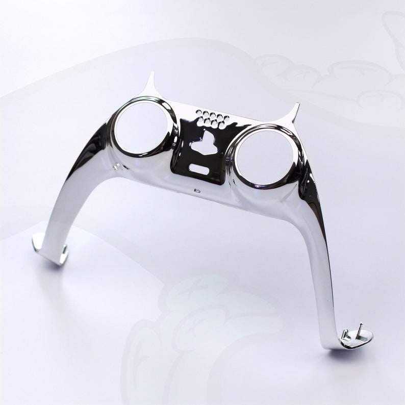 Chrome Chameleon PS5 Controller Trim for Sony PlayStation 5 - Replacement Custom Faceplate Silver Chrome