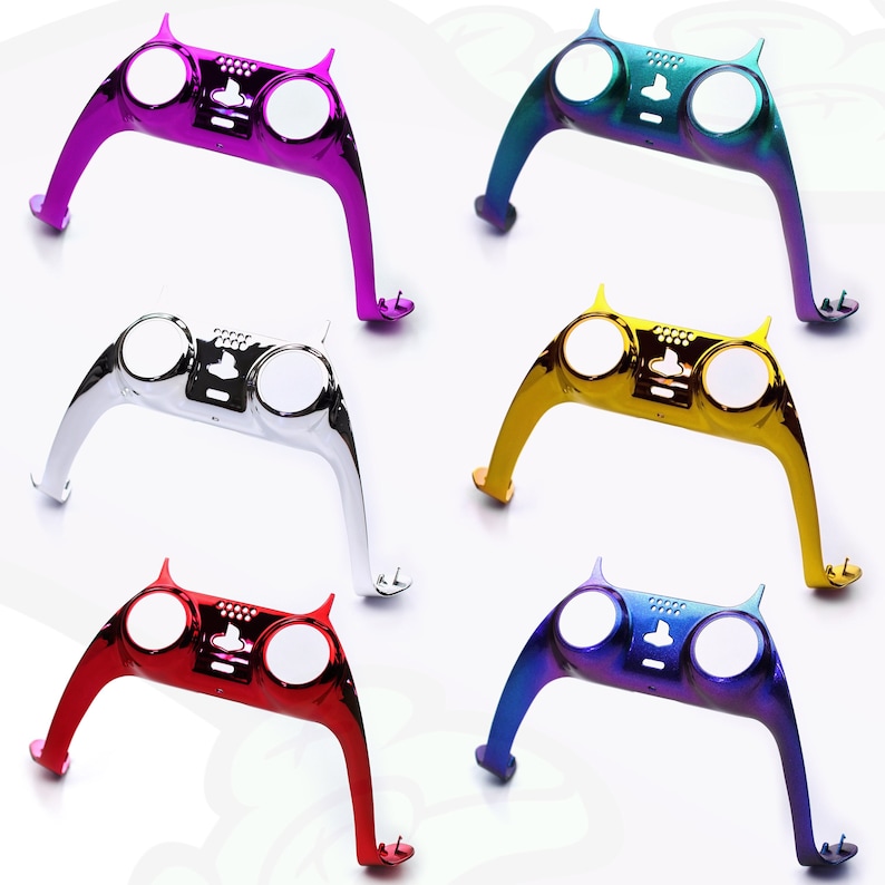 Custom PS5 controller trim. In a range of chrome and chameleon colours