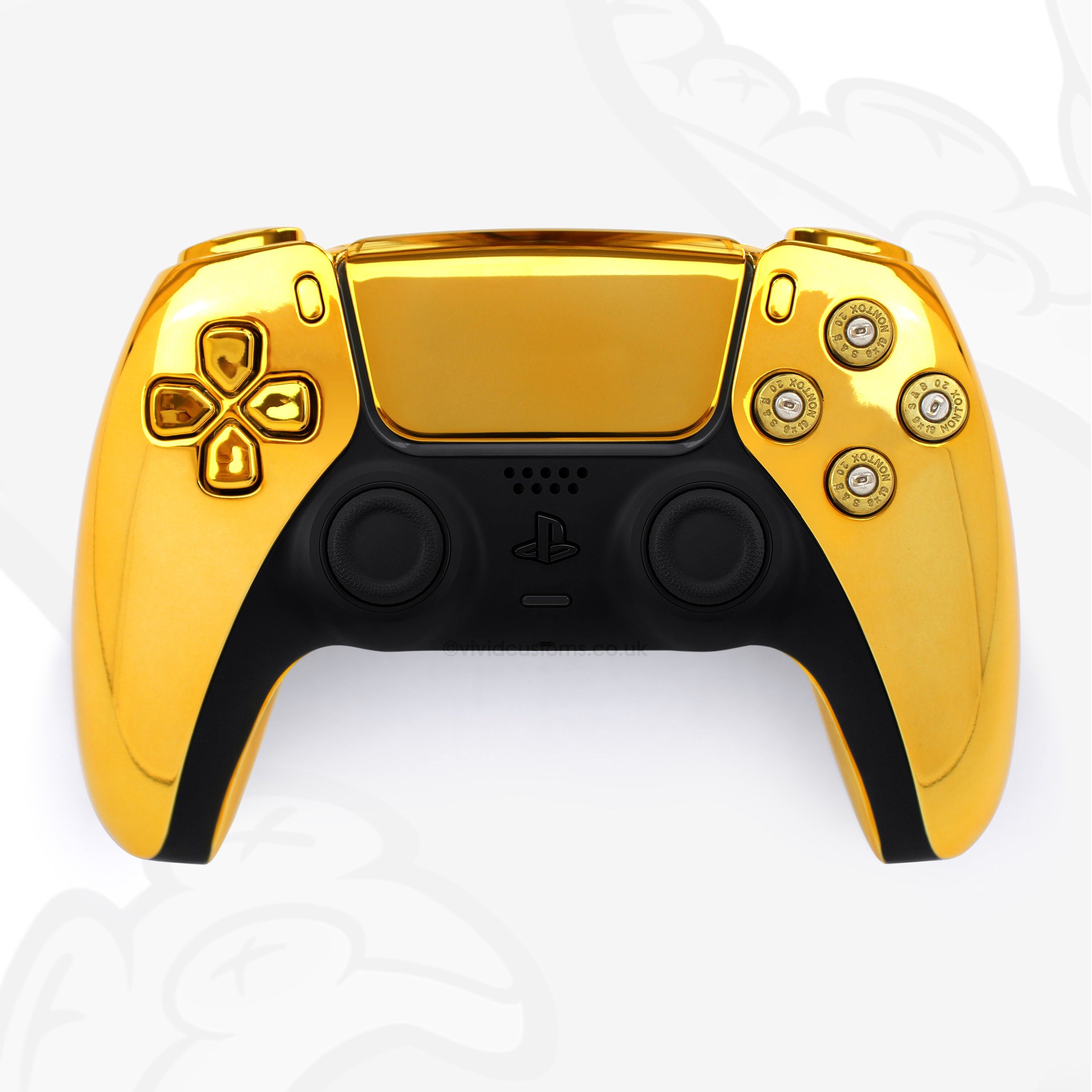 Custom PS5 Controller Gold Chrome Bullet Gamepad Sony Playstation