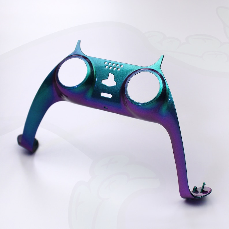Chrome Chameleon PS5 Controller Trim for Sony PlayStation 5 - Replacement Custom Faceplate Green Chameleon