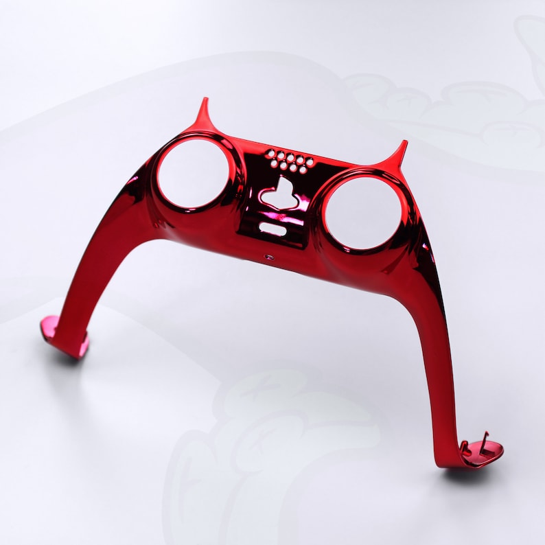 Chrome Chameleon PS5 Controller Trim for Sony PlayStation 5 - Replacement Custom Faceplate Red Chrome