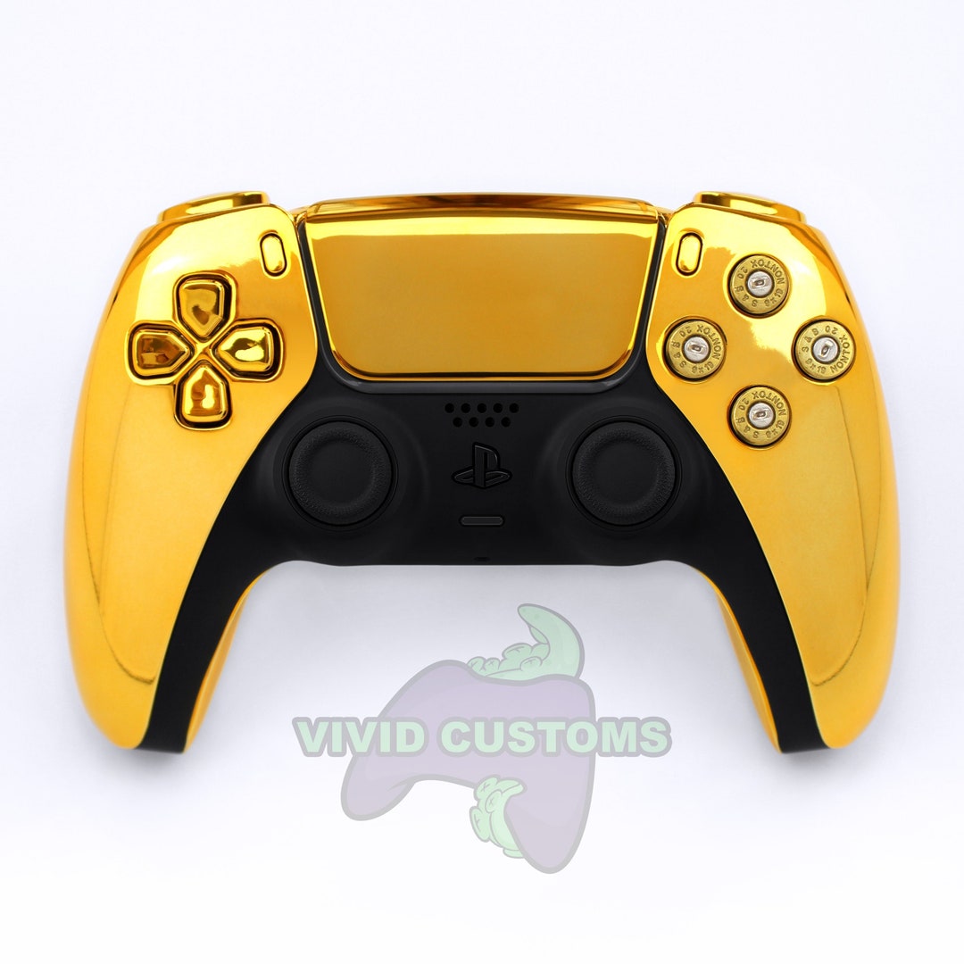 Gold PS5 PRO Custom UN-MODDED Controller Exclusive Design 