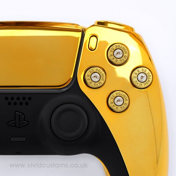 Custom PS5 Controller Gold Chrome Bullet Gamepad Sony 
