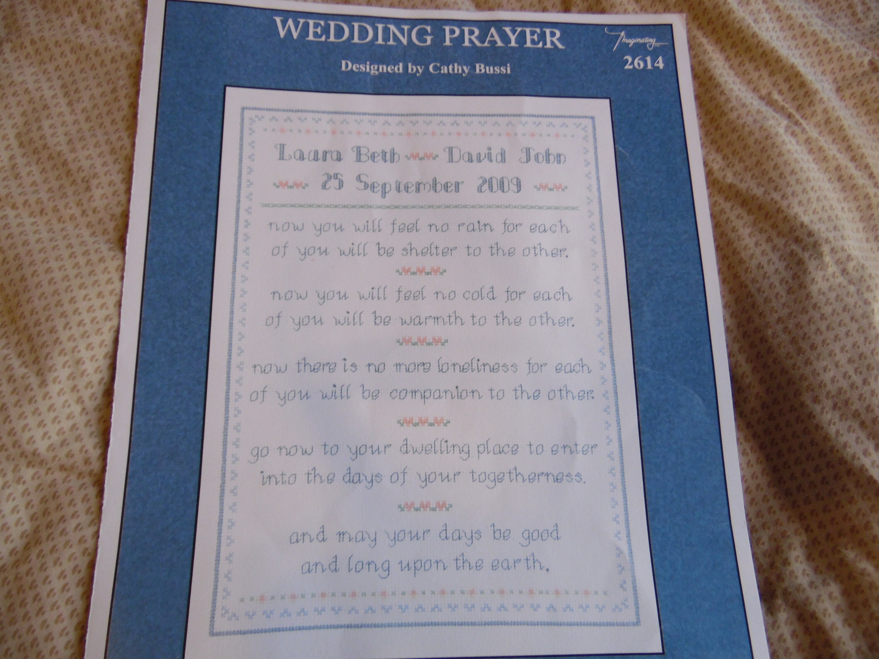 Native American Wedding Prayer Cross Stitch Pattern Stitched Etsy
