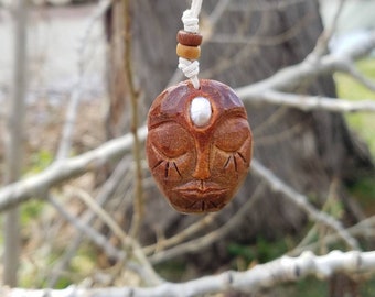 Amethyst Necklace Protection Talisman Boho Jewelry Christmas Gift Gifts for Her Carved Avocado Stone with Amethyst Stone Gift Idea