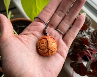Amethyst Necklace Protection Talisman Boho Jewelry Christmas Gift Gifts for Her Carved Avocado Stone with Amethyst Stone Gift Idea