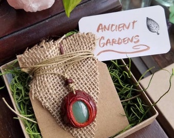 Amethyst Necklace Protection Talisman Boho Jewelry Christmas Gift Gifts for Her Carved Avocado Stone with Amethyst Stone Gift Idea