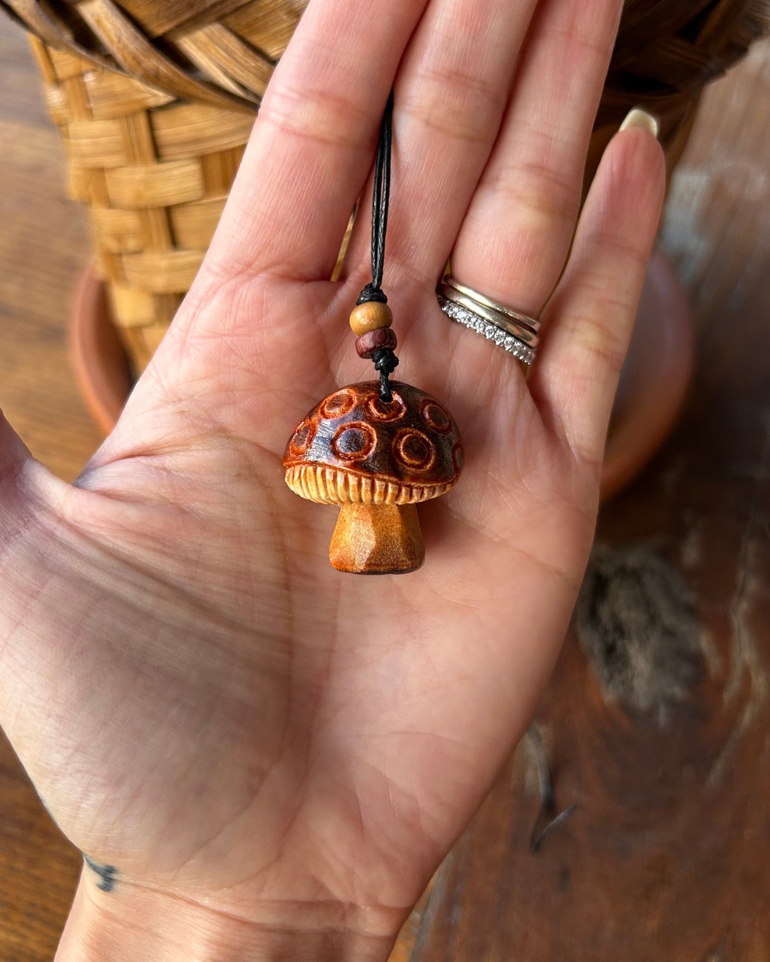 Pendentif Vintage Champignon En Argent Massif 925 - Bijou Ancien Et Unique