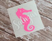 Seahorse Decal Seahorse Monogram Seahorse Sticker Decals Sticker Monograms Ocean Life Decals Yeti Cup Decals Marine Life Decal Seahorse