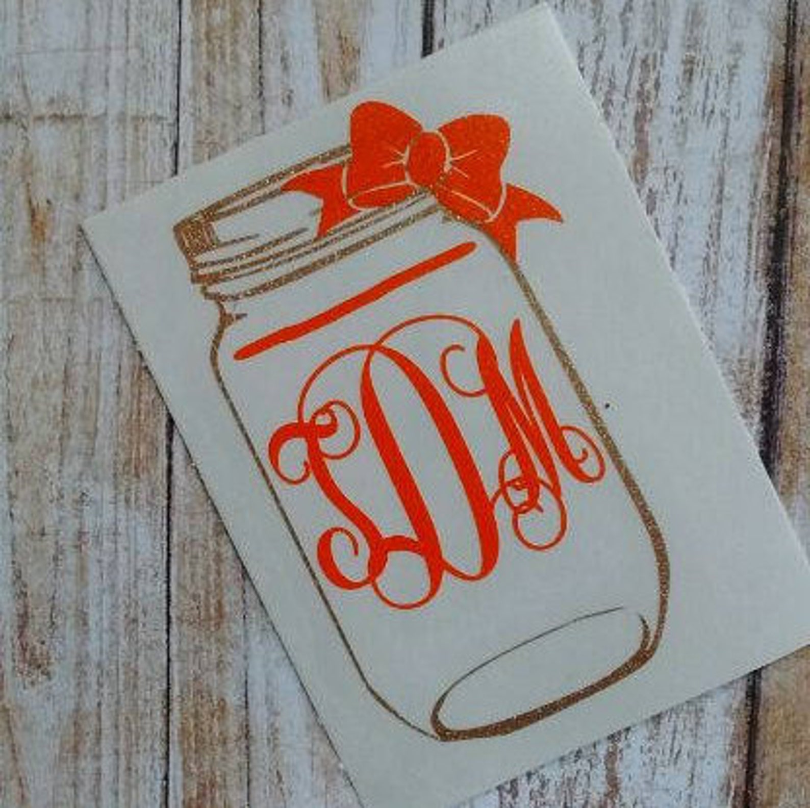 Mason Jar Decal/Mason Jar Sticker/Mason Jar Monogram/Canning Etsy