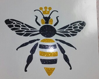 Queen Bee Decal/Initial Sticker/Initial Decals/Initial Monograms/Bee Life/ Decals/Yeti Cup Decals/Monograms/Bee Sticker/Bee Keeper