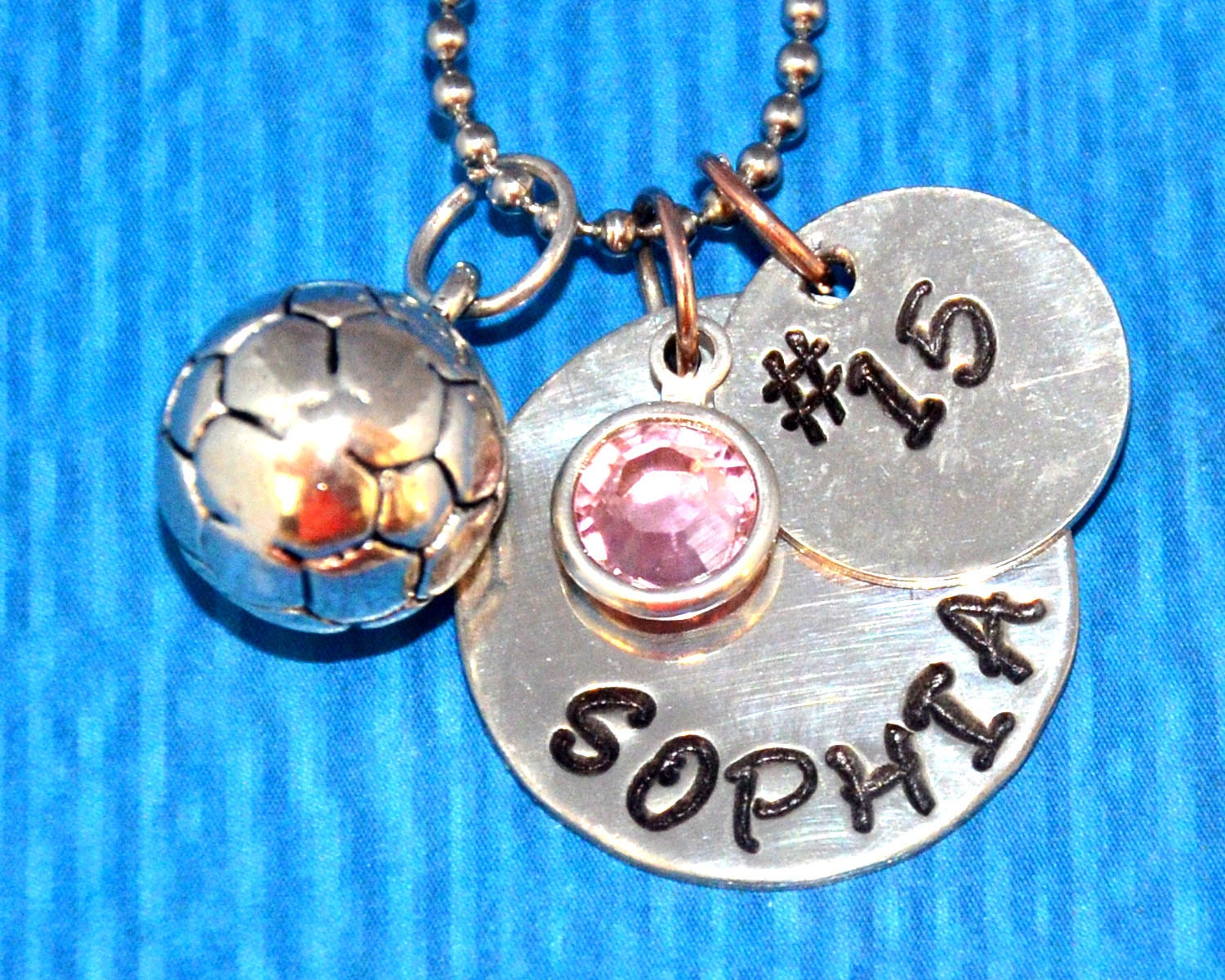 Personalized Girls Necklace Soccer Necklace Soccer Jewelry