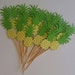 Pineapple cupcake topper/party picks/birthday/summer/bbq/aloha party/ luau/ pineapple food pick