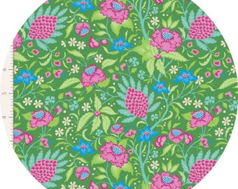 Tilda Fabrics: Bloomsville, Flowertangle, green, quilting cotton, 1/2 yard