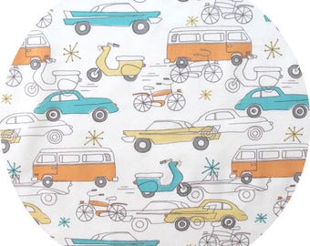 Organic Quilting Cotton: Birch Fabrics, Circa 52, Cars, 1/2 yard
