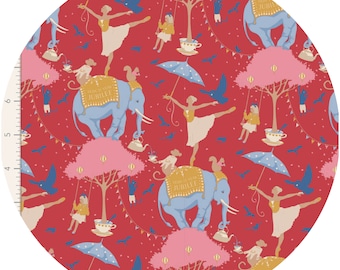 Quilting Cotton: Tilda Fabrics, Jubilee, Circuc Life, red, 1/2 yard