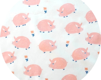 Organic Quilting Cotton: Birch Fabrics, Homestead, Oink, 1/2 yard