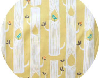 Organic Quilting Cotton: Birch Fabrics, Tree Stripes, sun, 1/2 yard