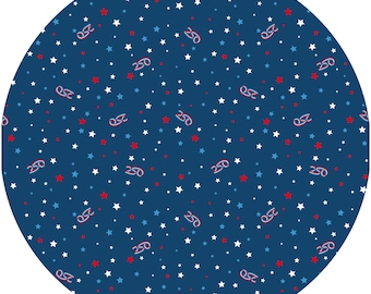 Quilting Cotton: Northcott Fabrics, America 250 TM, Stars + 250, blue, 1/2 yard