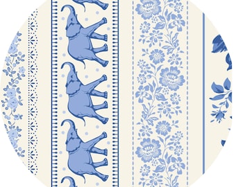 Quilting Cotton: Tilda Fabrics, Something Blue, Borders, light, 1/2 yard