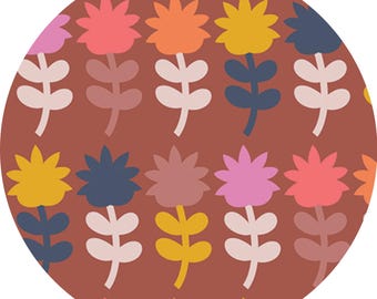 Quilting Cotton:  Art Gallery Fabrics, Cinnamon Toast, Mini Dutch Bloom, cinnamon, 1/2 yard, by Dana Willard