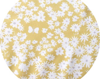 Organic Quilting Cotton: Birch Fabrics, Homestead, Daisy Bed, sun, 1/2 yard