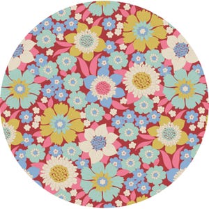 Tilda Fabrics: Wallflower, Lauren, burgundy, 1/2 yard, quilting cotton