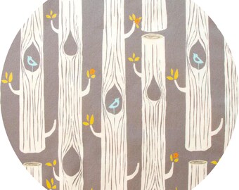 Organic Quilting Cotton: Birch Fabrics, Tree Stripes, Shroom, 1/2 yard